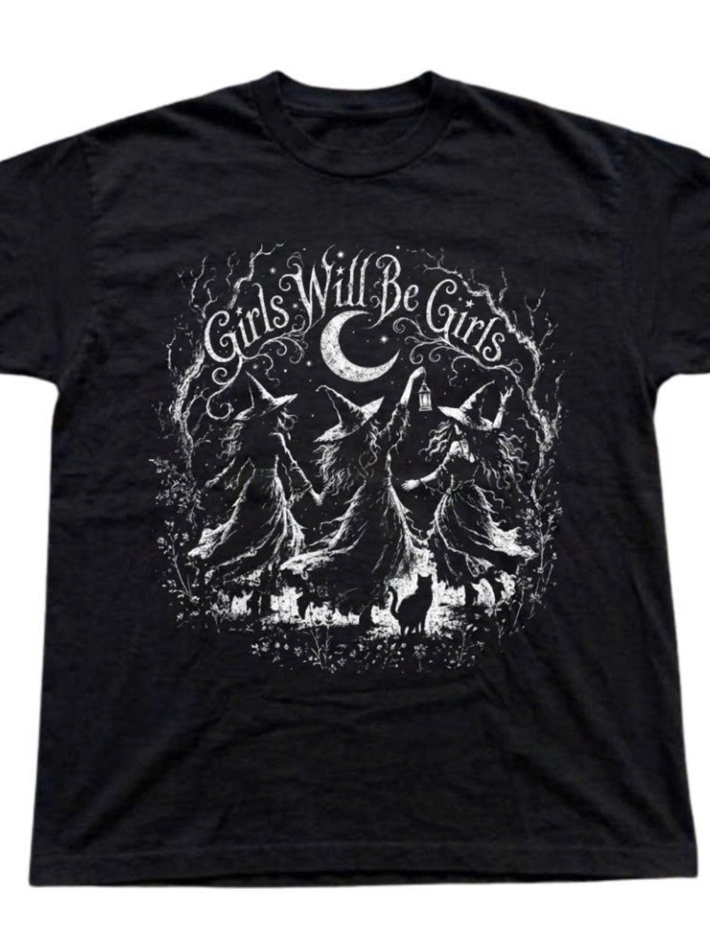 Gildan Black Girls Will Be Girls Graphic Tee